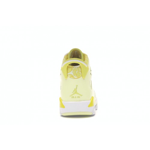 Кроссы Jordan 6 Retro Dynamic Yellow Floral (GS) - подростковая сетка размеров
