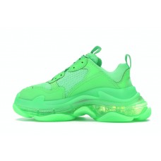 Женские кроссовки Balenciaga Triple S Neon Green Clear Sole (W)