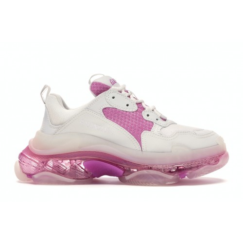Кроссы Balenciaga Triple S White Pink (W) - женская сетка размеров