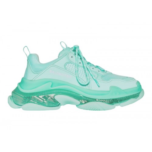 Кроссы Balenciaga Triple S Clear Sole Green (W) - женская сетка размеров