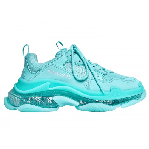 Кроссы Balenciaga Triple S Clear Sole Blue (W) - женская сетка размеров