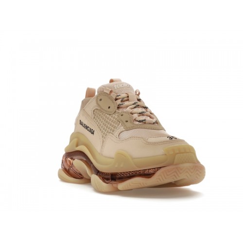 Кроссы Balenciaga Triple S Clear Sole Beige (W) - женская сетка размеров