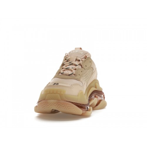 Кроссы Balenciaga Triple S Clear Sole Beige (W) - женская сетка размеров