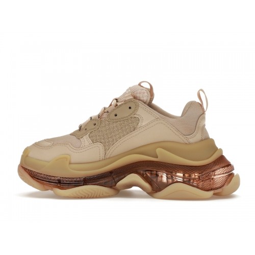 Кроссы Balenciaga Triple S Clear Sole Beige (W) - женская сетка размеров