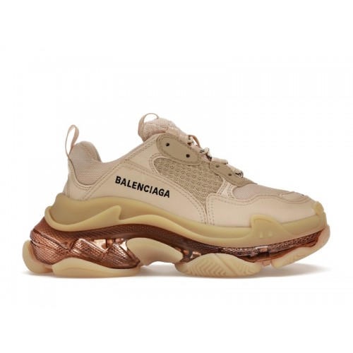 Кроссы Balenciaga Triple S Clear Sole Beige (W) - женская сетка размеров