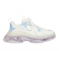 Женские кроссовки Balenciaga Triple S Clear Sole Leather Free Light Blue Grey Light Purple White (W)