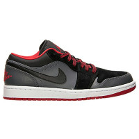 Jordan 1 Low Black Dark Grey Gym Red