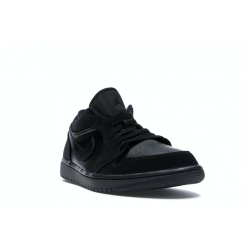 Кроссы Jordan 1 Retro Low Triple Black - мужская сетка размеров