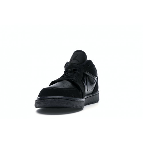 Кроссы Jordan 1 Retro Low Triple Black - мужская сетка размеров