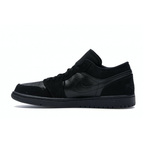 Кроссы Jordan 1 Retro Low Triple Black - мужская сетка размеров