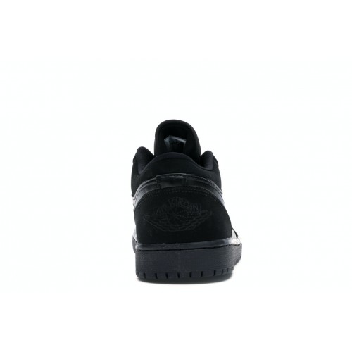 Кроссы Jordan 1 Retro Low Triple Black - мужская сетка размеров