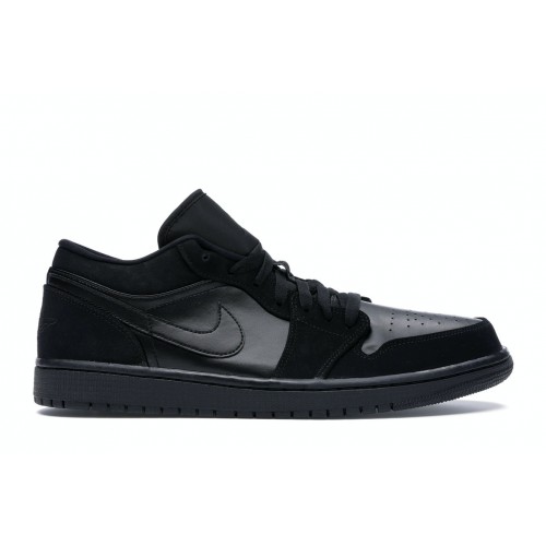 Кроссы Jordan 1 Retro Low Triple Black - мужская сетка размеров