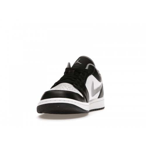 Кроссы Jordan 1 Low Black White Grey - мужская сетка размеров
