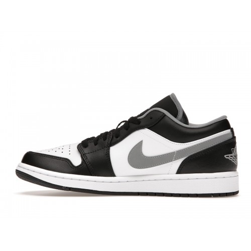 Кроссы Jordan 1 Low Black White Grey - мужская сетка размеров