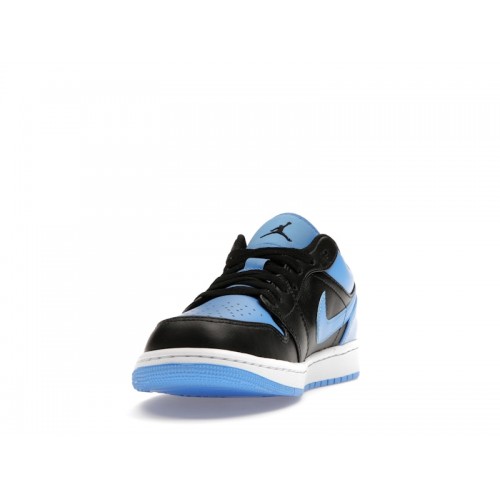 Кроссы Jordan 1 Low Black University Blue - мужская сетка размеров