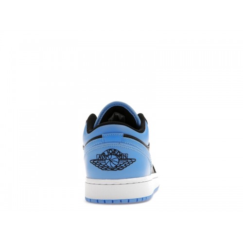 Кроссы Jordan 1 Low Black University Blue - мужская сетка размеров