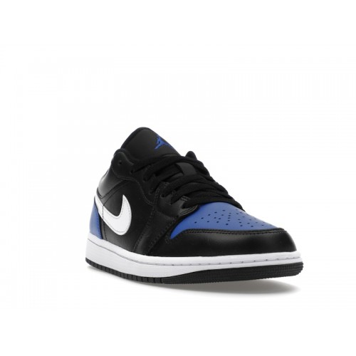 Кроссы Jordan 1 Low Black Royal Toe - мужская сетка размеров