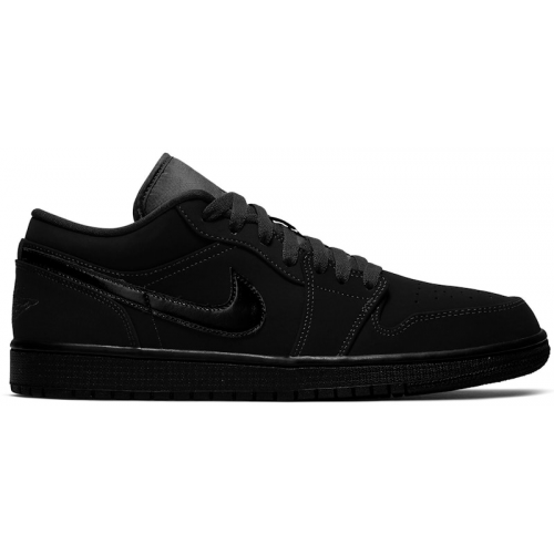 Кроссы Jordan 1 Low Triple Black (2019) - мужская сетка размеров