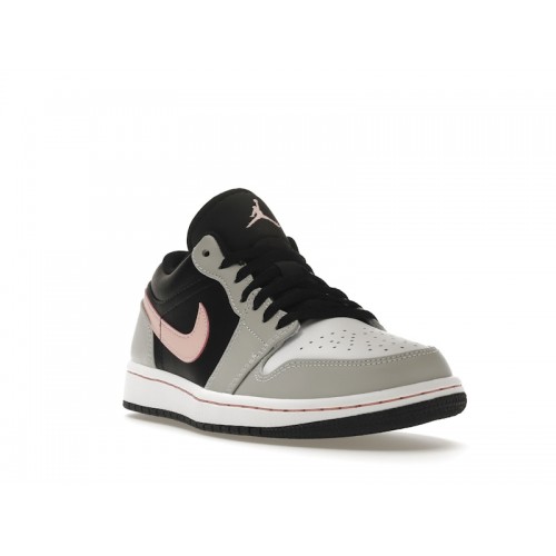 Кроссы Jordan 1 Low Black Grey Pink - мужская сетка размеров