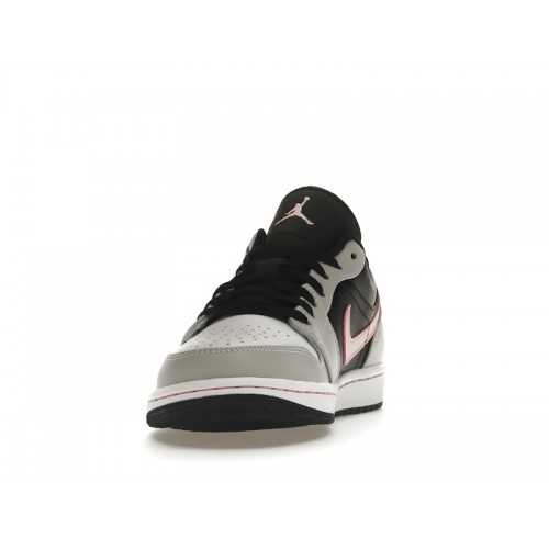 Кроссы Jordan 1 Low Black Grey Pink - мужская сетка размеров