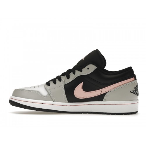Кроссы Jordan 1 Low Black Grey Pink - мужская сетка размеров