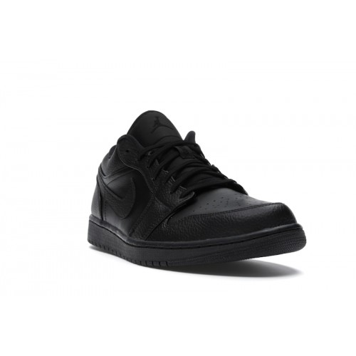 Кроссы Jordan 1 Low Triple Black - мужская сетка размеров