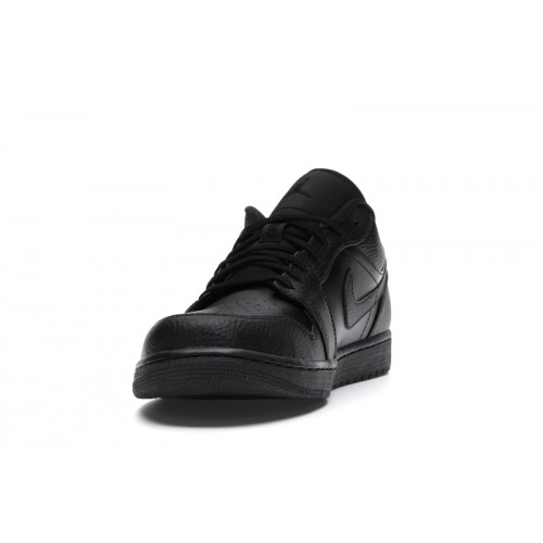 Кроссы Jordan 1 Low Triple Black - мужская сетка размеров