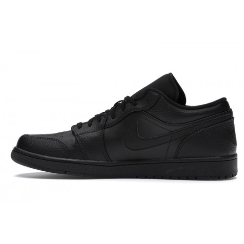 Кроссы Jordan 1 Low Triple Black - мужская сетка размеров