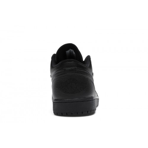 Кроссы Jordan 1 Low Triple Black - мужская сетка размеров