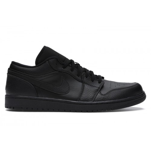 Кроссы Jordan 1 Low Triple Black - мужская сетка размеров