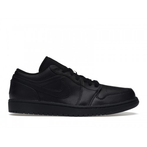 Кроссы Jordan 1 Low Triple Black (2022) - мужская сетка размеров