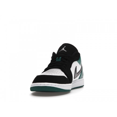 Кроссы Jordan 1 Low White Black Mystic Green - мужская сетка размеров
