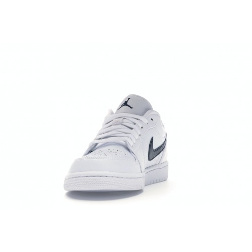 Кроссы Jordan 1 Low White Obsidian - мужская сетка размеров
