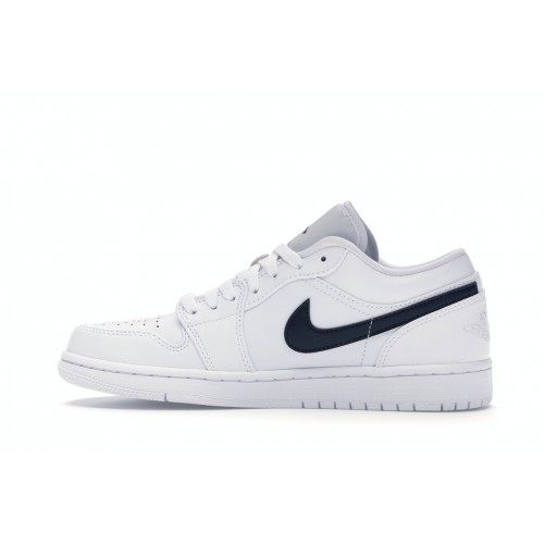 Кроссы Jordan 1 Low White Obsidian - мужская сетка размеров