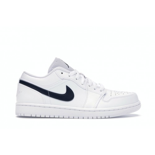 Кроссы Jordan 1 Low White Obsidian - мужская сетка размеров