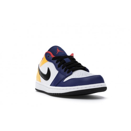 Кроссы Jordan 1 Low Royal Yellow - мужская сетка размеров
