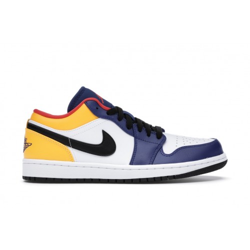 Кроссы Jordan 1 Low Royal Yellow - мужская сетка размеров