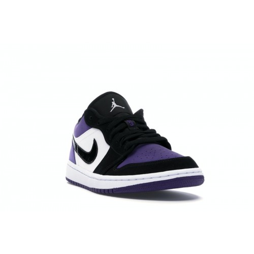 Кроссы Jordan 1 Low Court Purple - мужская сетка размеров