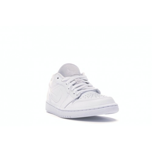 Кроссы Jordan 1 Low Triple White Fog Grey - мужская сетка размеров