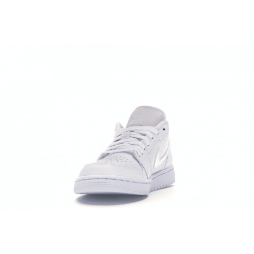 Кроссы Jordan 1 Low Triple White Fog Grey - мужская сетка размеров