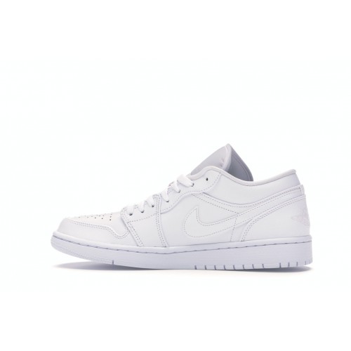 Кроссы Jordan 1 Low Triple White Fog Grey - мужская сетка размеров