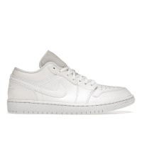 Кроссовки Jordan 1 Low Triple White Tumbled Leather