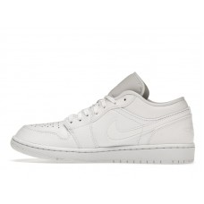 Jordan 1 Low Triple White Tumbled Leather