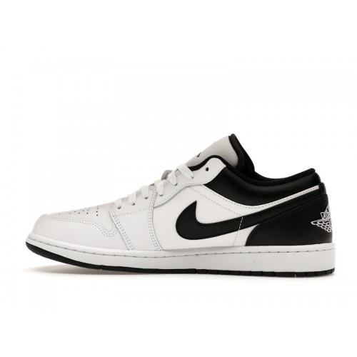 Кроссы Jordan 1 Low White Black - мужская сетка размеров