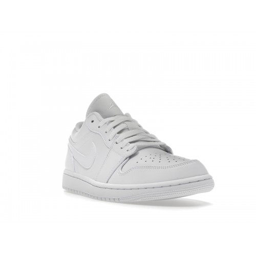 Кроссы Jordan 1 Low Triple White - мужская сетка размеров