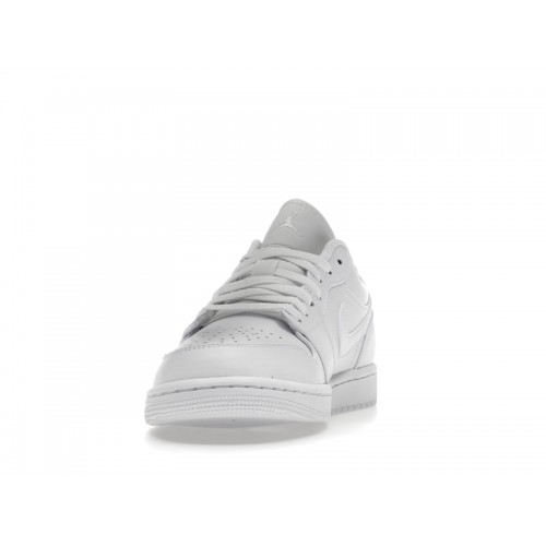 Кроссы Jordan 1 Low Triple White - мужская сетка размеров