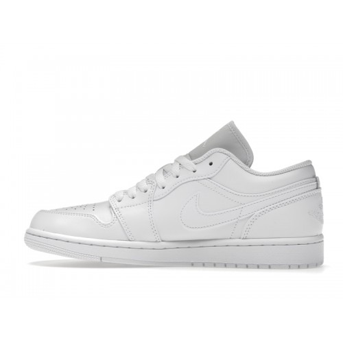 Кроссы Jordan 1 Low Triple White - мужская сетка размеров