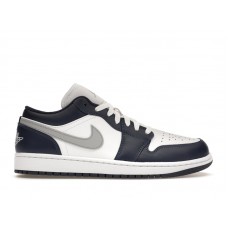 Кроссовки Jordan 1 Low Wolf Grey Midnight Navy