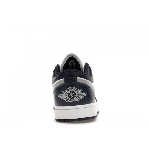 Кроссы Jordan 1 Low Wolf Grey Midnight Navy - мужская сетка размеров