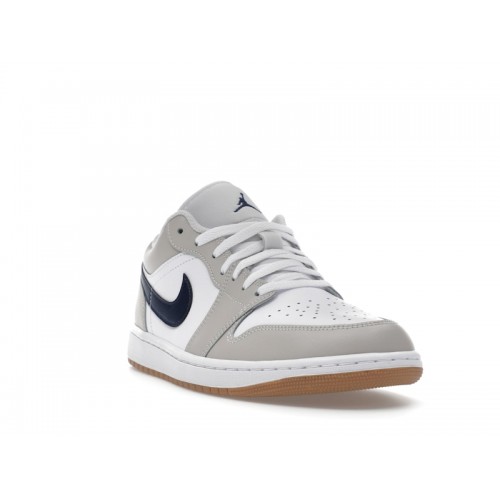 Кроссы Jordan 1 Low Midnight Navy Neutral Grey - мужская сетка размеров